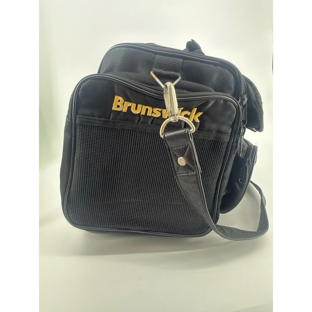 Brunswick Professional Bowling Bag Black Nylon Gold Logo Kenneth Cole Strap